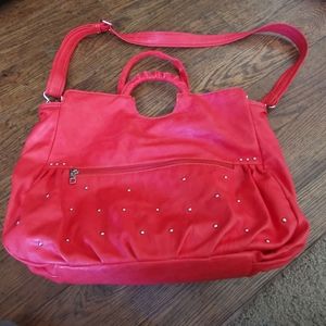 Bright Red SQ Vegan-Leather bag